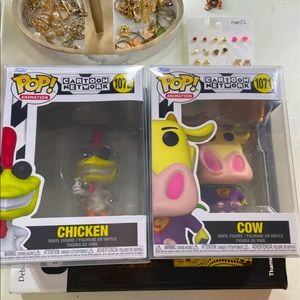 Chicken and Cow Funko pops